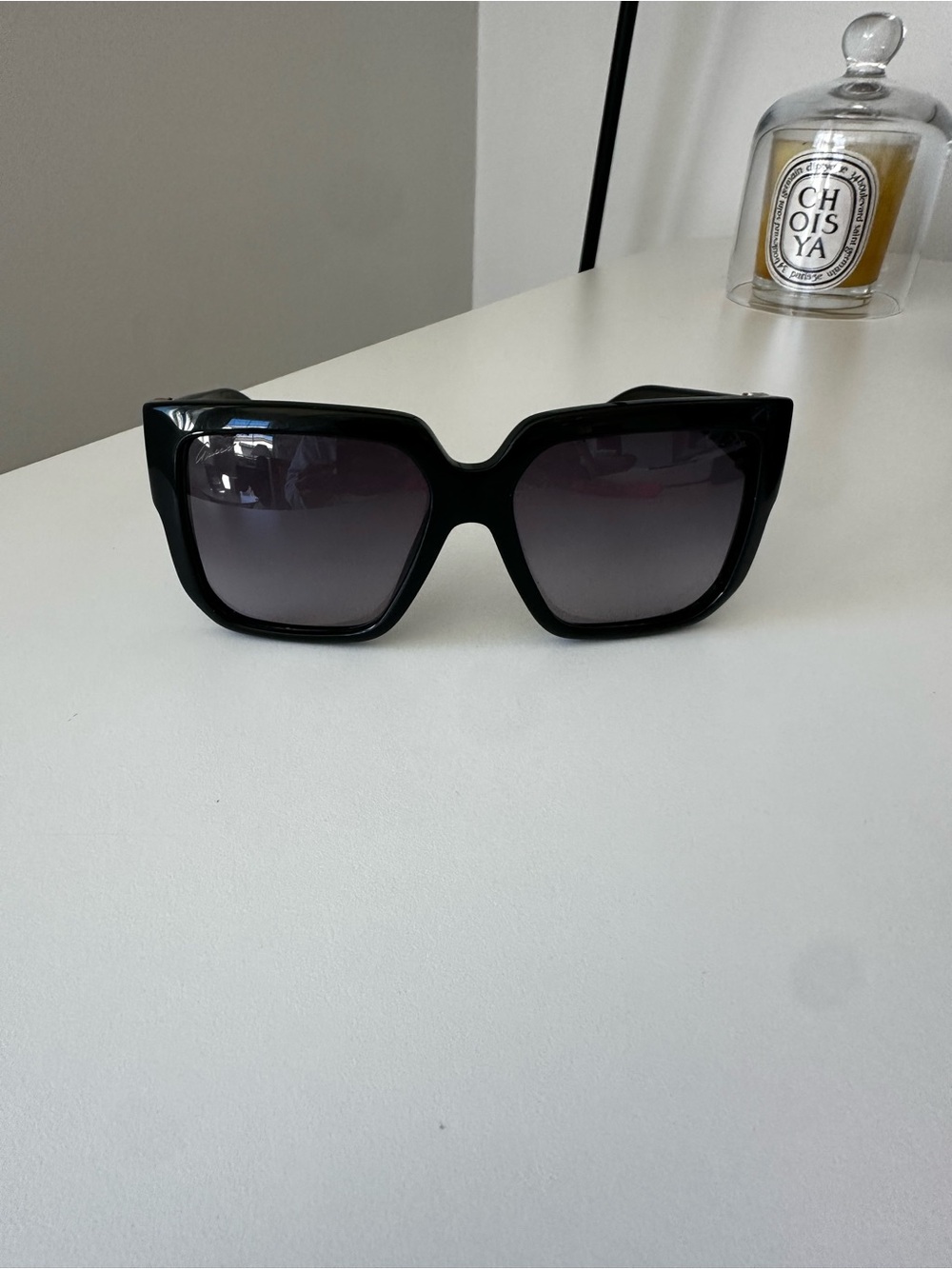 Gucci Black Square Frame Women’s Sunglasses with Gold signature emblem